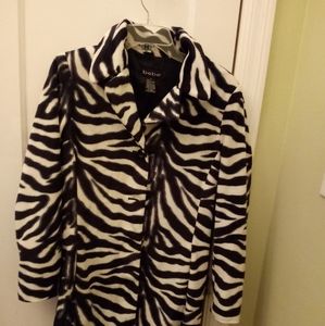 Bebe zebra print coat knee length